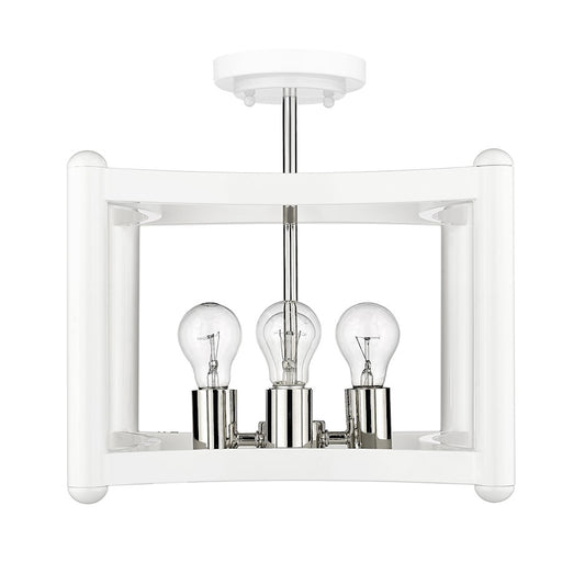 Acclaim Lighting Coyle 4 Light Convertible Pendant, White/Nickel - IN20040WH