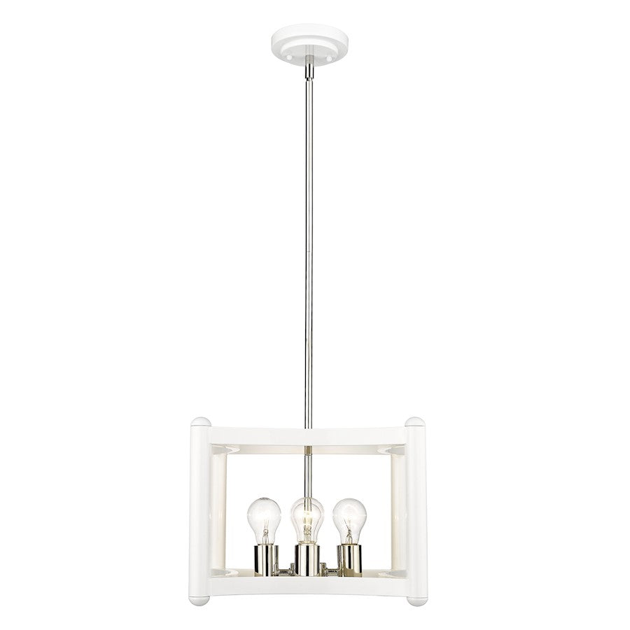 4 Light Convertible Pendant, White