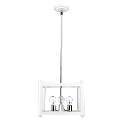 4 Light Convertible Pendant, White