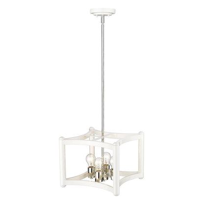 4 Light Convertible Pendant, White