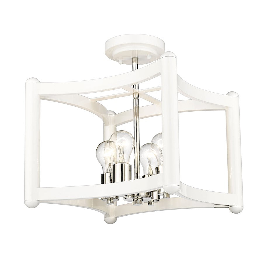 4 Light Convertible Pendant, White