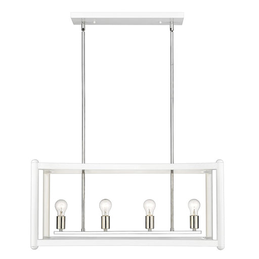 Acclaim Lighting Coyle 8 Light Linear Pendant, White/Nickel Cluster - IN20042WH