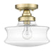 Acclaim Lighting Keal 1 Light Convertible Semi-Flush, Brass/Clear - IN20070ATB