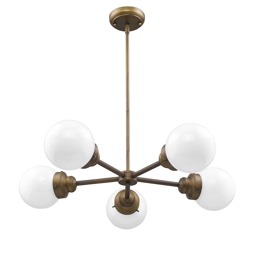 Acclaim Lighting Portsmith 5 Light Pendant, Raw Brass - IN21223RB