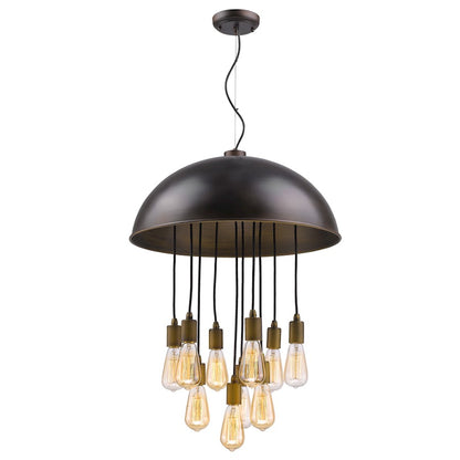 10 Light Bowl Pendant, Oil Rubbed Bronze