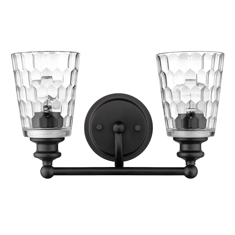 2 Light Bathroom Vanity Light, Matte Black