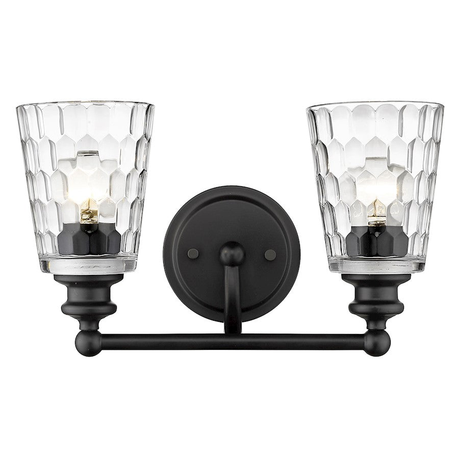 2 Light Bathroom Vanity Light, Matte Black