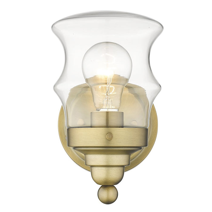Acclaim Lighting Keal 5.25" 1 Light Vanity, Antique Brass/Clear - IN40071ATB