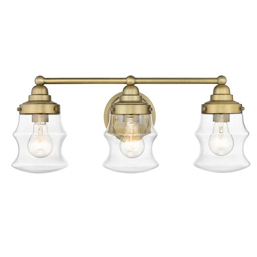 Acclaim Lighting Keal 22" 3 Light Vanity, Antique Brass/Clear - IN40073ATB