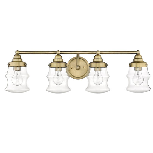 Acclaim Lighting Keal 30.5" 4 Light Vanity, Antique Brass/Clear - IN40074ATB