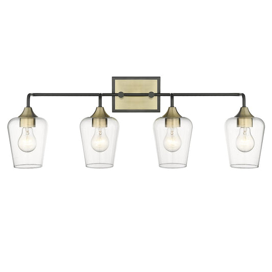 Acclaim Lighting Gladys 4 Light Vanity, Antique Brass/Black/Clear - IN40083BK