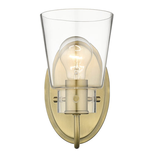 Acclaim Lighting Bristow 1 Light Wall Sconce, Antique Brass/Clear - IN40090ATB