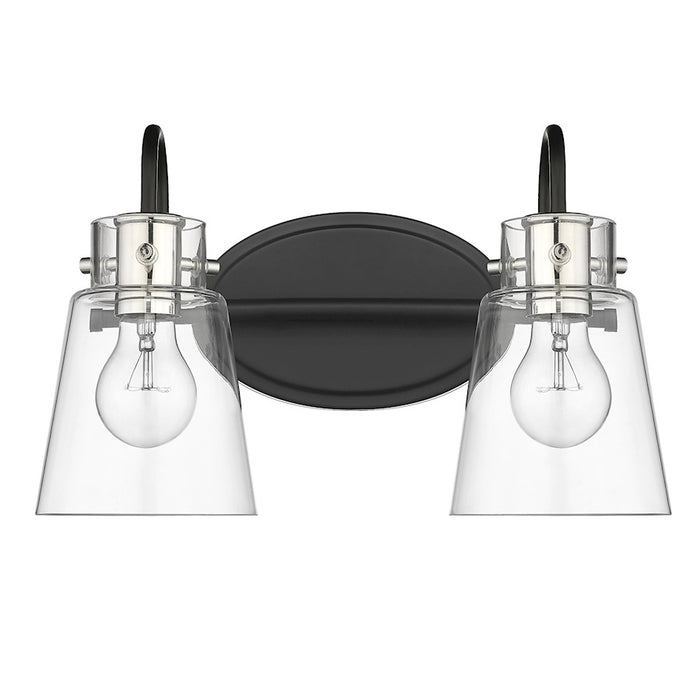 Acclaim Lighting Bristow 2 Light Vanity, Black/Polished Nickel/Clear - IN40091BK