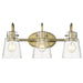 Acclaim Lighting Bristow 3 Light Vanity, Antique Brass/Clear - IN40092ATB