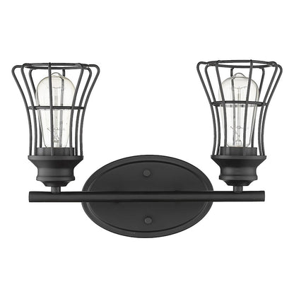 2 Light Bathroom Vanity Light, Matte Black