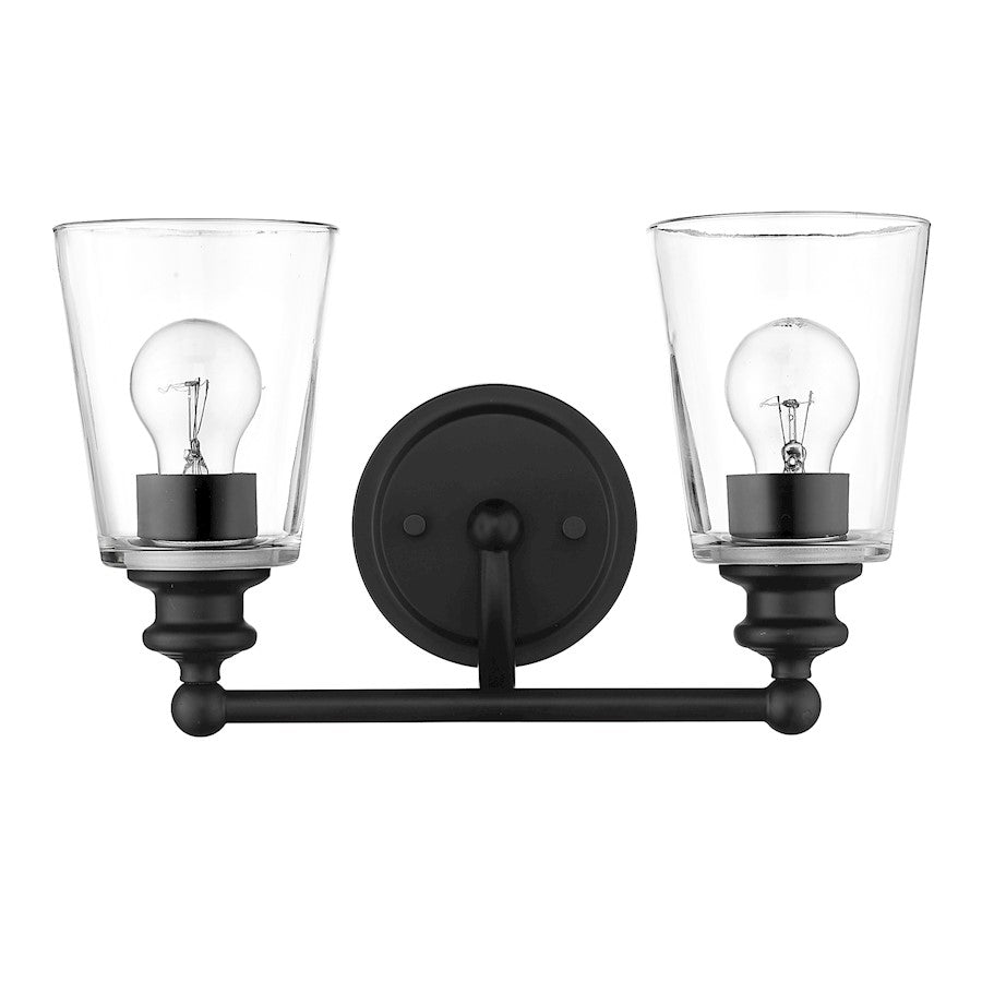 2 Light Bathroom Vanity Light, Matte Black