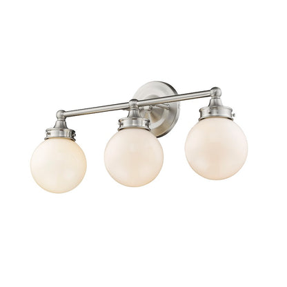 3 Light Bathroom Vanity Light, Satin Nickel