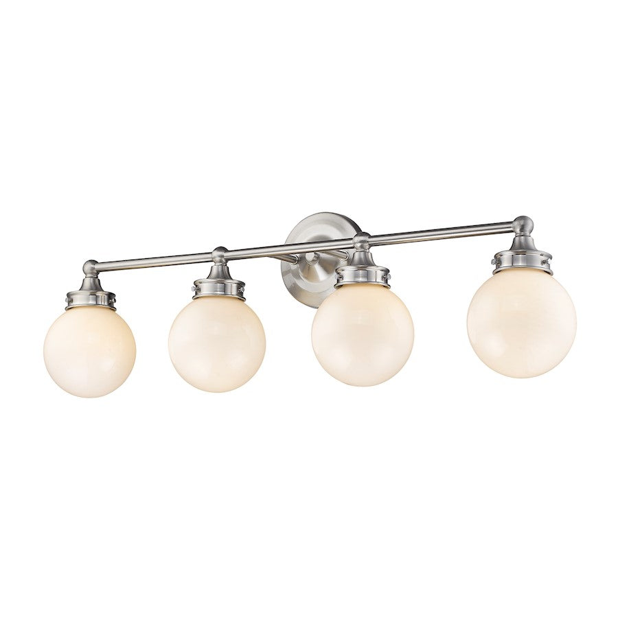 4 Light Bathroom Vanity Light, Satin Nickel