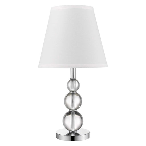 Trend Lighting Palla 1 Light Table Lamp, Polished Chrome/White Linen - TA5850
