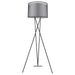 Trend Lighting Triton 1 Light Floor Lamp, Black/Gray Shantung Double - TF5685-07