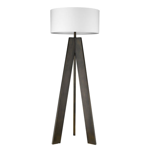 Trend Lighting Soccle Floor Lamp, Bronze/White Fabric Drum - TF70010ORB