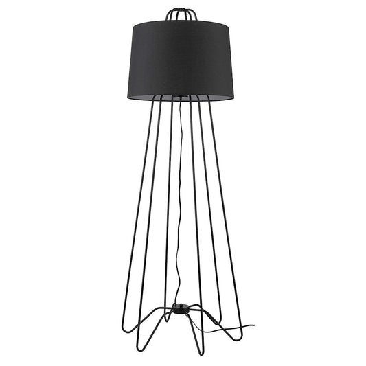 Trend Lighting Lamia 1 Light Floor Lamp, Black/Black Tapered Drum - TF70075BK