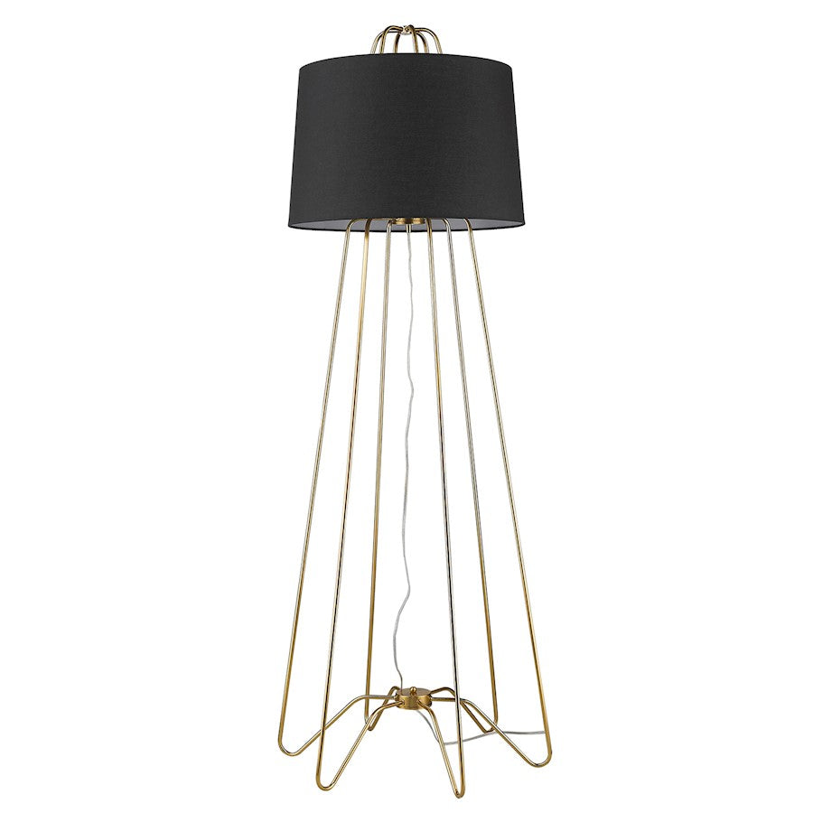 Trend Lighting Lamia 1 Light Floor Lamp, Gold/Black Tapered Drum - TF70075GD