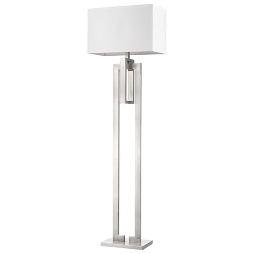 Trend Lighting Precision 1 Light Floor Lamp, Nickel/Ivory Shantung - TF7305