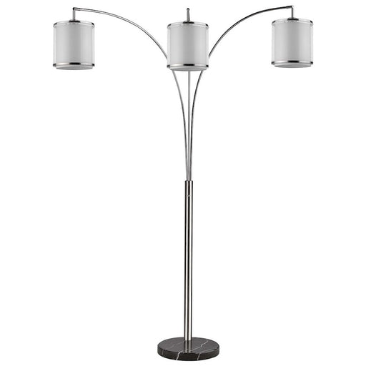 Trend Lighting Lux 3 Light Tree Lamp, Nickel/Snow Shantung 2 Tier - TFA9307