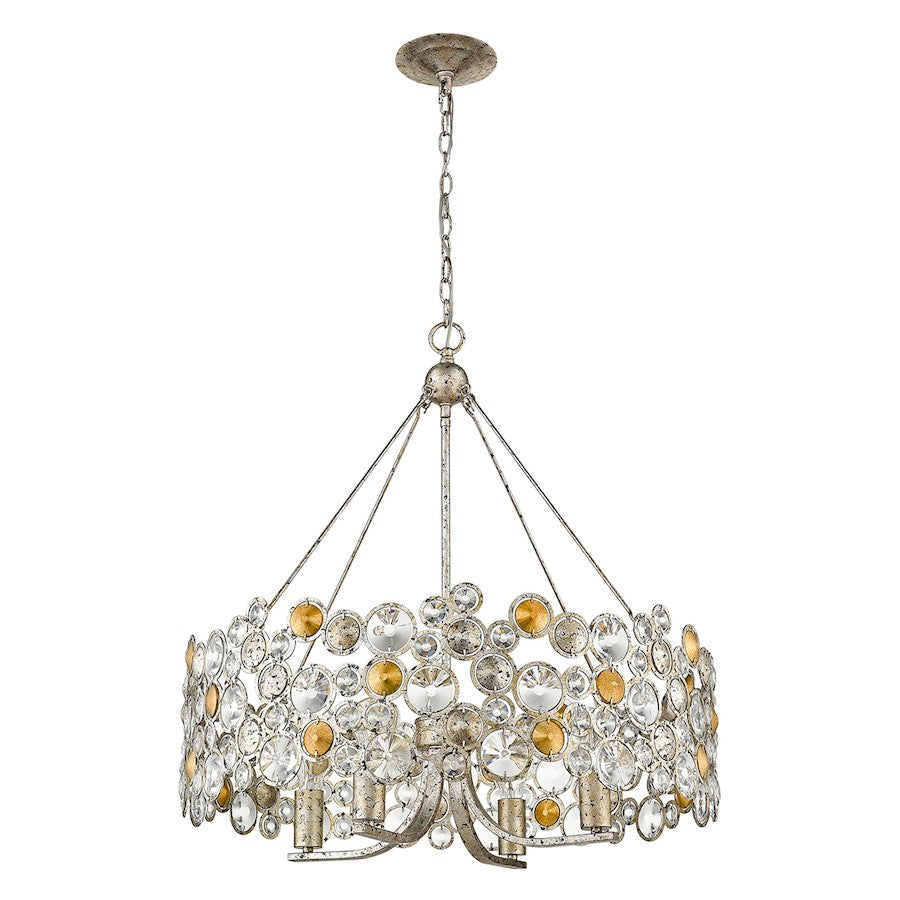 Trend Lighting Vitozzi 4 Light Chandelier, Antique Silver Leaf - TP10002ASL