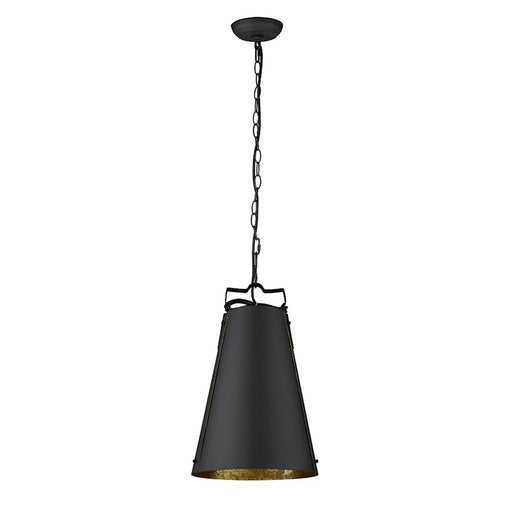 Trend Lighting Faza Pendant, Black/Black Metal Cone Shape/Gold - TP10035BK