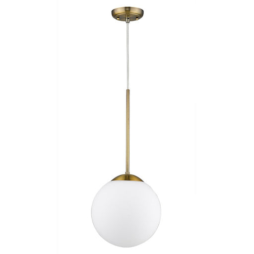Trend Lighting Solea 1 Light Pendant, Brass/Opal Glass Globe - TP30001ATB
