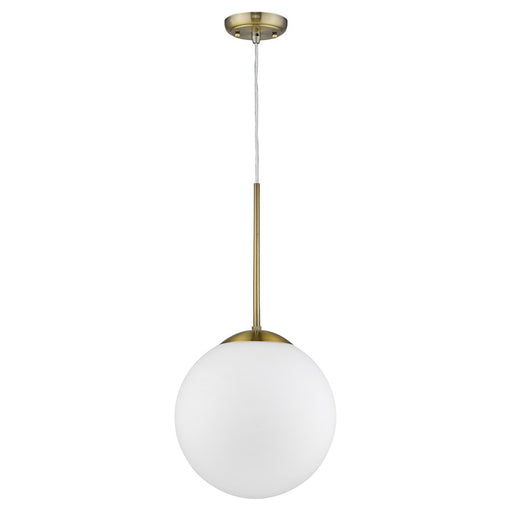 Trend Lighting Solea 2 Light Pendant, Brass/Opal Glass Globe - TP30002ATB
