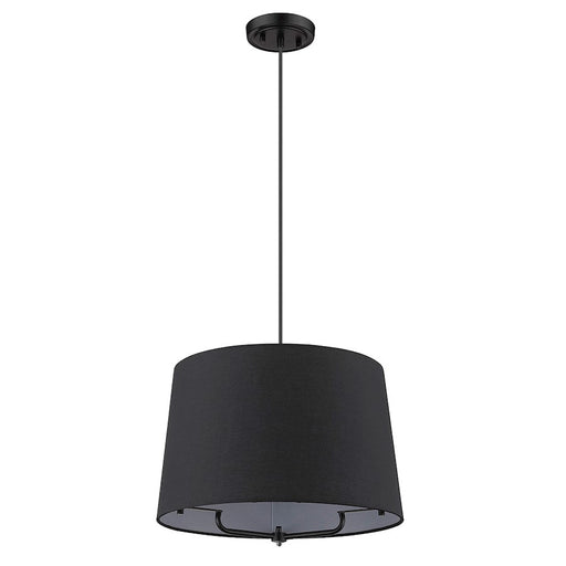 Trend Lighting Lamia 1 Light Mini Pendant, Black/Black Drum - TP30030BK