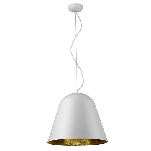Trend Lighting Knell Pendant, White/White Metal Cone Shape/Gold Leaf - TP30075WH