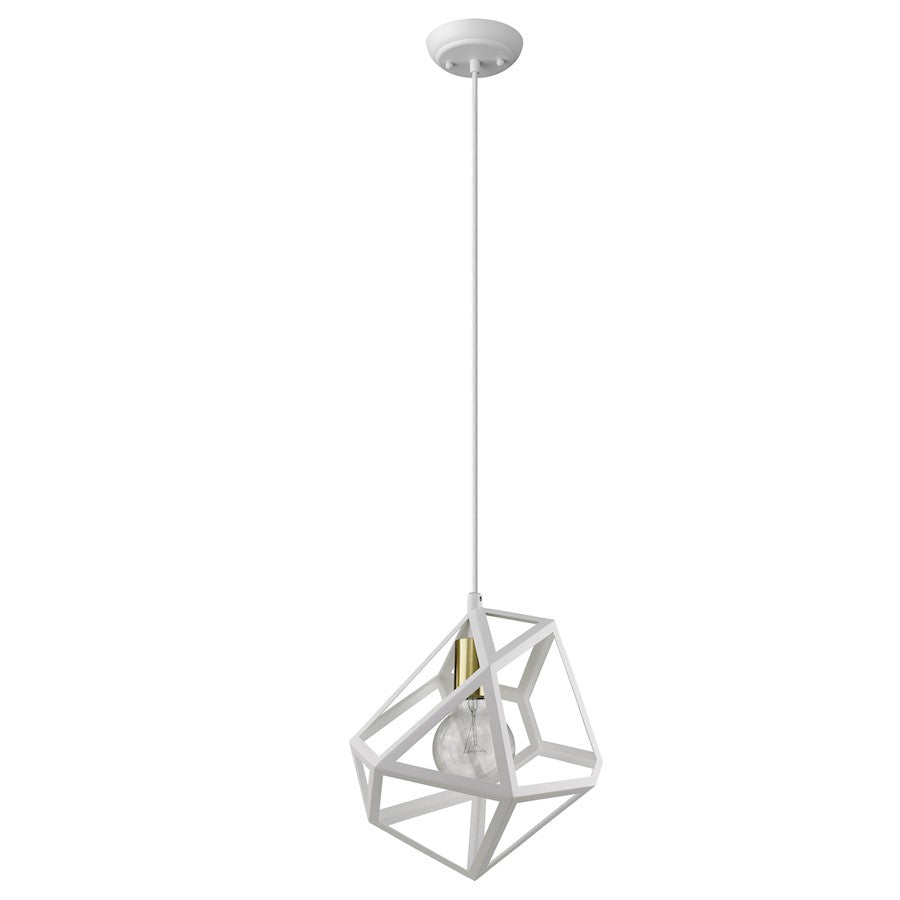 Trend Lighting Hedron 13.25" 1 Light Pendant, White - TP30080WH