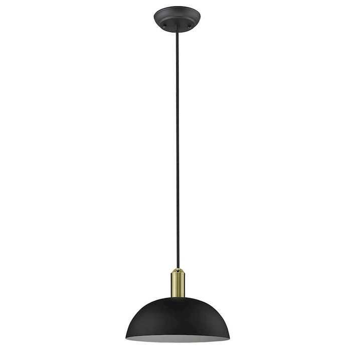 Trend Lighting Ingo 1 Light Pendant, Black/Black Metal Bowl Shape - TP30100BK