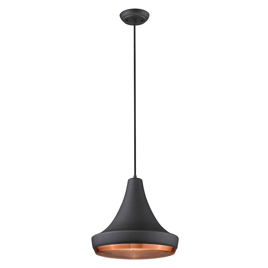 Trend Lighting Tholos 13.25" 1 Light Pendant, Matte Black - TP30121BK