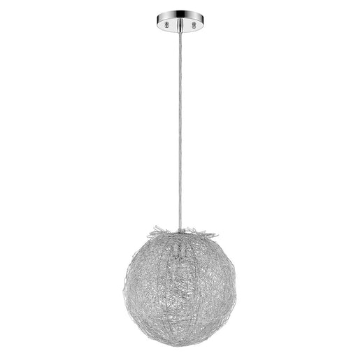 Trend Lighting Distratto 8" Pendant, Chrome/Enmehed Aluminum Wire - TP4095