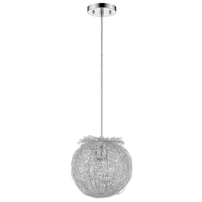 Trend Lighting Distratto 12" Pendant, Chrome/Enmehed Aluminum Wire - TP4096
