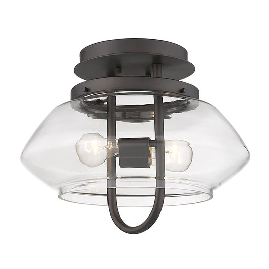 Trend Lighting Garner 2 Light Semi-Flush Mount, Bronze/Clear Drum - TP60061ORB