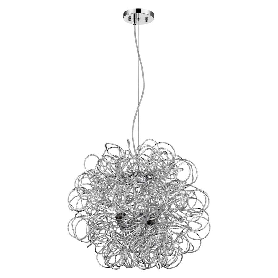 Trend Lighting Mingle 4 Light Pendant, Chrome/Chrome Aluminum Wire - TP6827