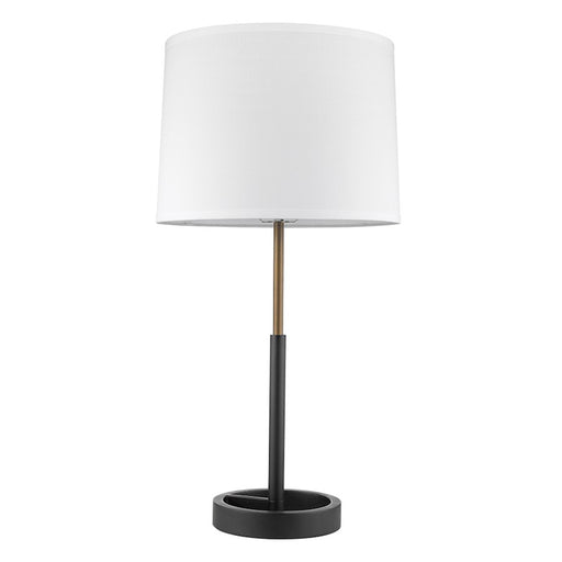 Trend Lighting Rotunda 1 Light Table Lamp, Black/Gold/Homespun Linen - TT5110-76