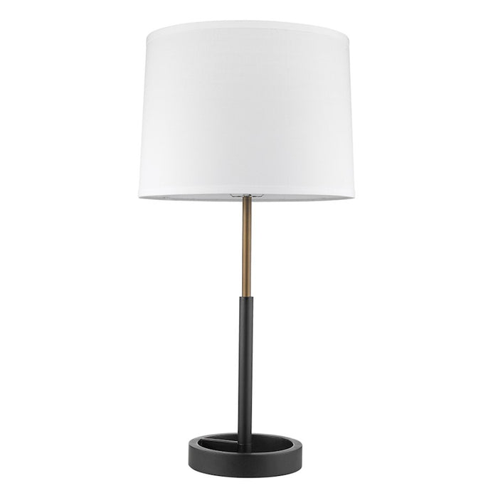 Trend Lighting Rotunda 1 Light Table Lamp, Black/Gold/Homespun Linen - TT5110-76
