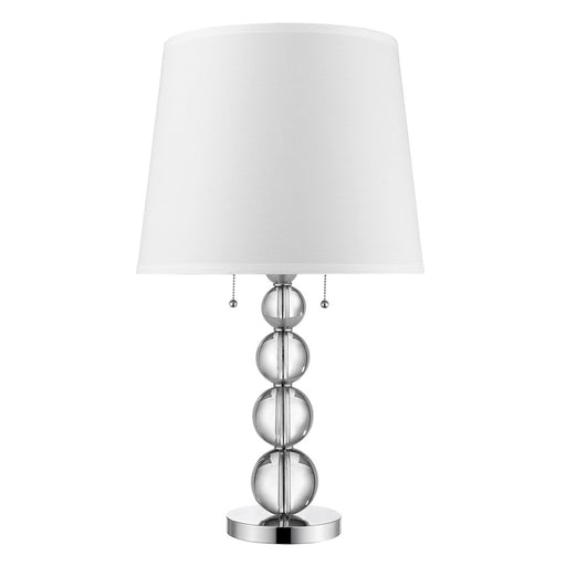 Trend Lighting Palla 2 Light Table Lamp, Polished Chrome/White Linen - TT5800