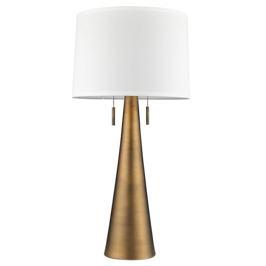 Trend Lighting Muse 2 Light Table Lamp, Gold/Off-White Shantung - TT7233-76