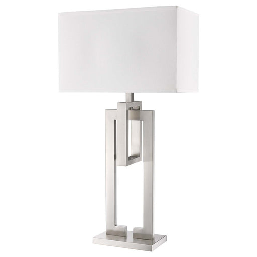Trend Lighting Precision 1 Light Table Lamp, Nickel/Ivory Shantung - TT7300