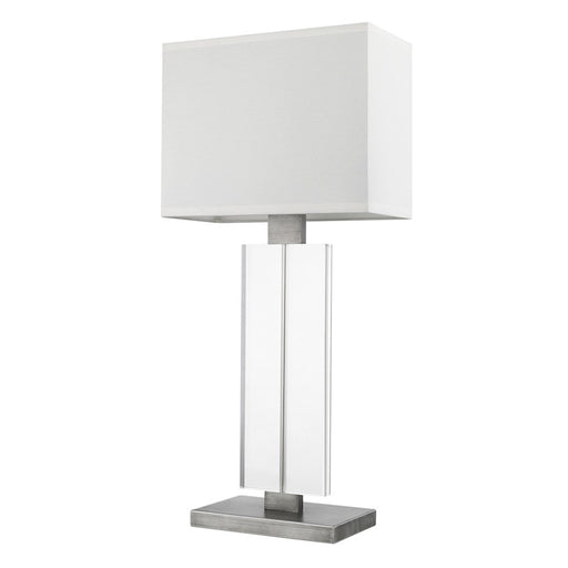 Trend Lighting Shine Table Lamp, Pewter/Off-White Shantung - TT7702-66