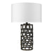 Trend Lighting Vallin Table Lamp, Black Gold/White Fabric Drum - TT80006BG