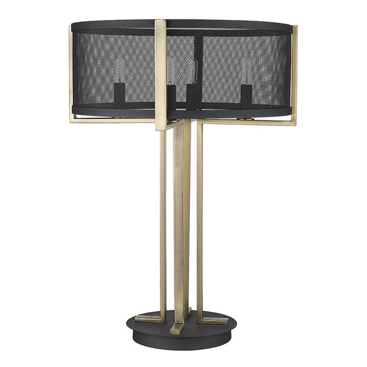 Trend Lighting Trend Home 4 Light Table Lamp, Black/Black Mesh Drum - TT80055BK